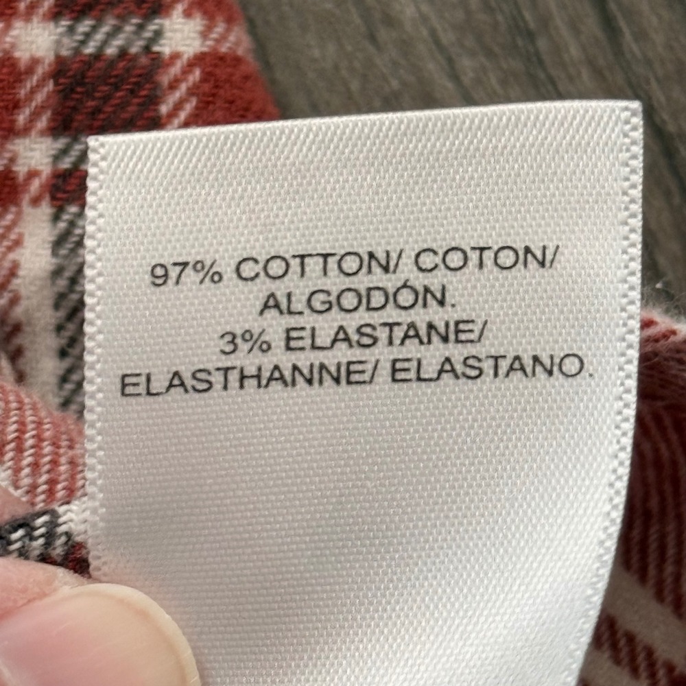 Lucky Brand Mens Plaid Flannel Western Snap Button Shirt Red White M - Picture 7 of 8